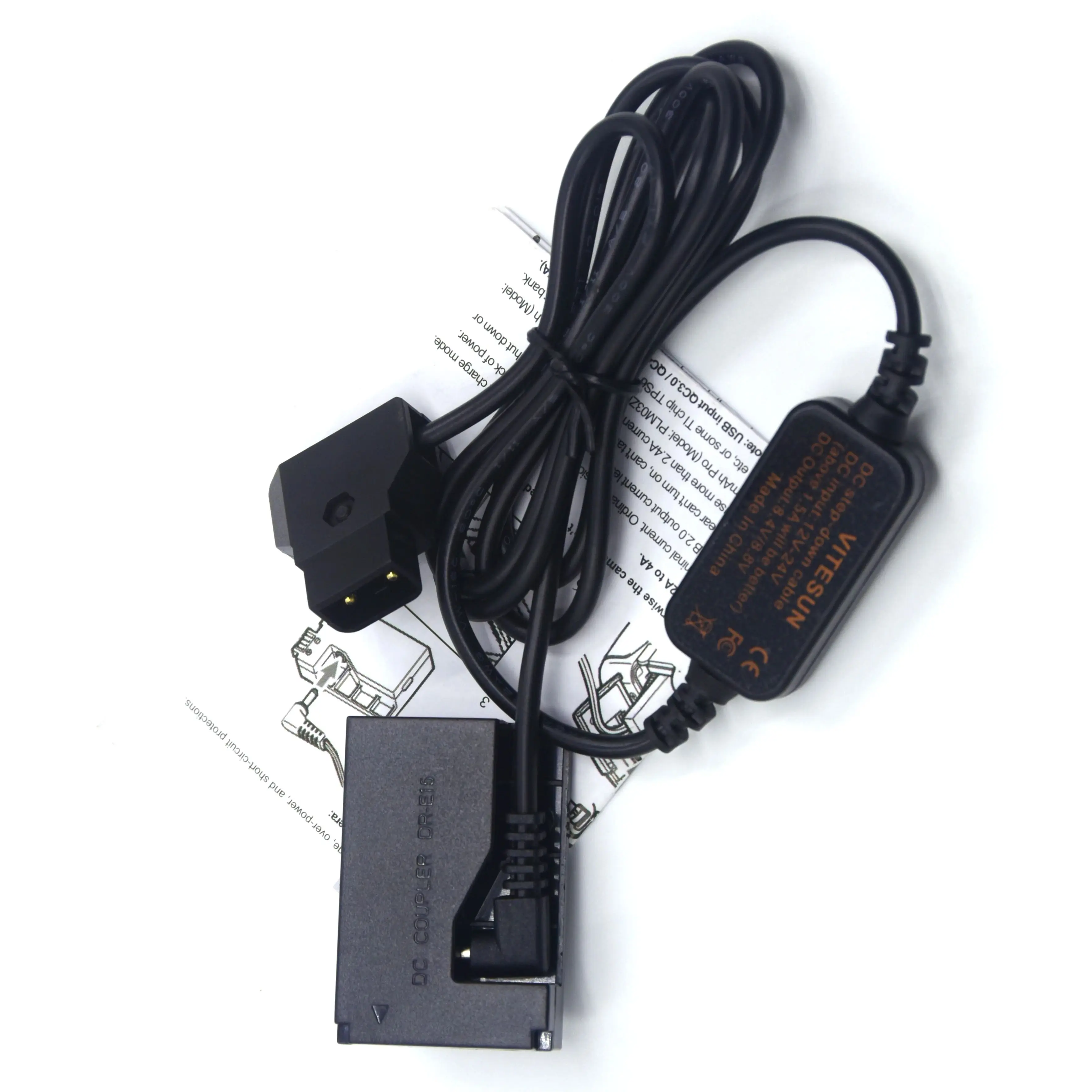 Acoplador CC DR-E15 LP-E12 batería simulada D-TAP 12V-24V Cable reductor para cámara Canon EOS-100D Kiss X7 EOS Rebel SL1 SX70HS - imagen 4