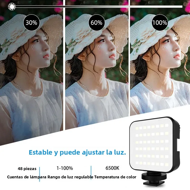 Luces Led, lámpara de fotografía, transmisión en vivo, luz RGB de bolsillo para grabación de vídeo, cámaras de relleno de belleza, luz de anillo para Selfie profesional - imagen 3