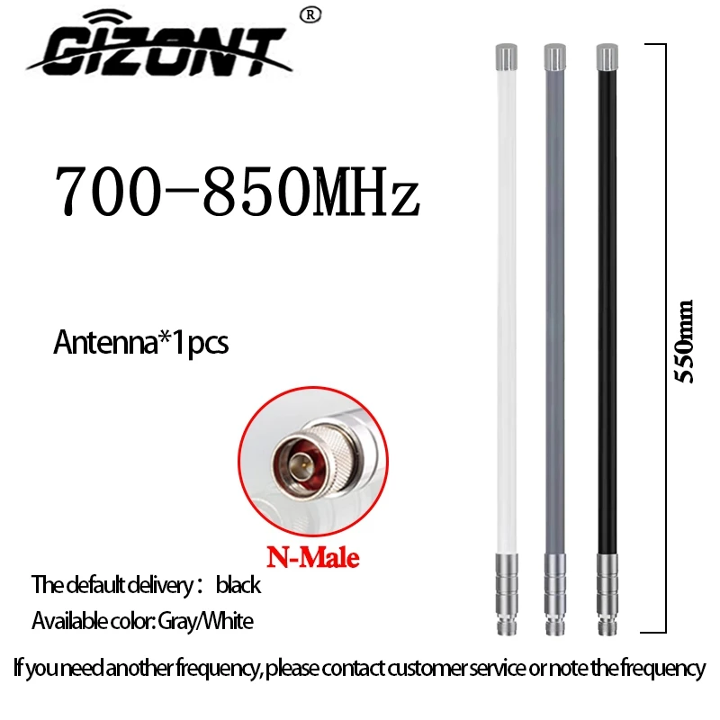 Antena Omni FRP de alta ganancia N módulo jammer macho 700-850MHz 800-900MHz 850-1000MHz 900-1050MHz 50W antena de potencia - imagen 2