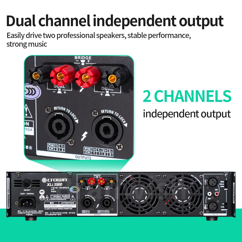AMPLIFICADOR DE POTENCIA DE 110V, equipo profesional para DJ, Audio amplificador de 2 vías para altavoces Line Array, Subwoofer, escenario, boda, KTV, uso doméstico - imagen 4