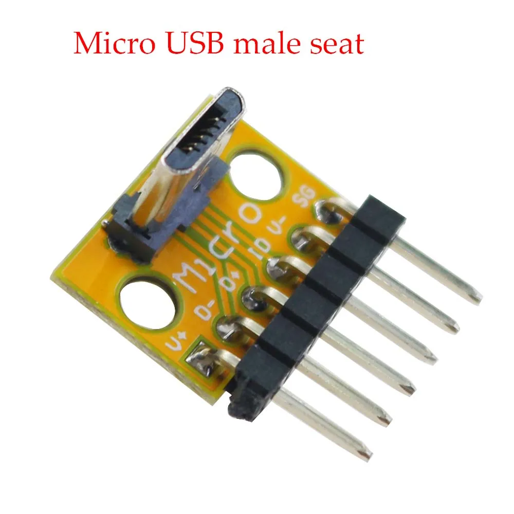 Micro enchufe hembra Horizontal y Vertical, placa PCB, placa de soldadura USB, Android, enchufe macho, enchufe de teléfono de carga, 1 piezas - imagen 5