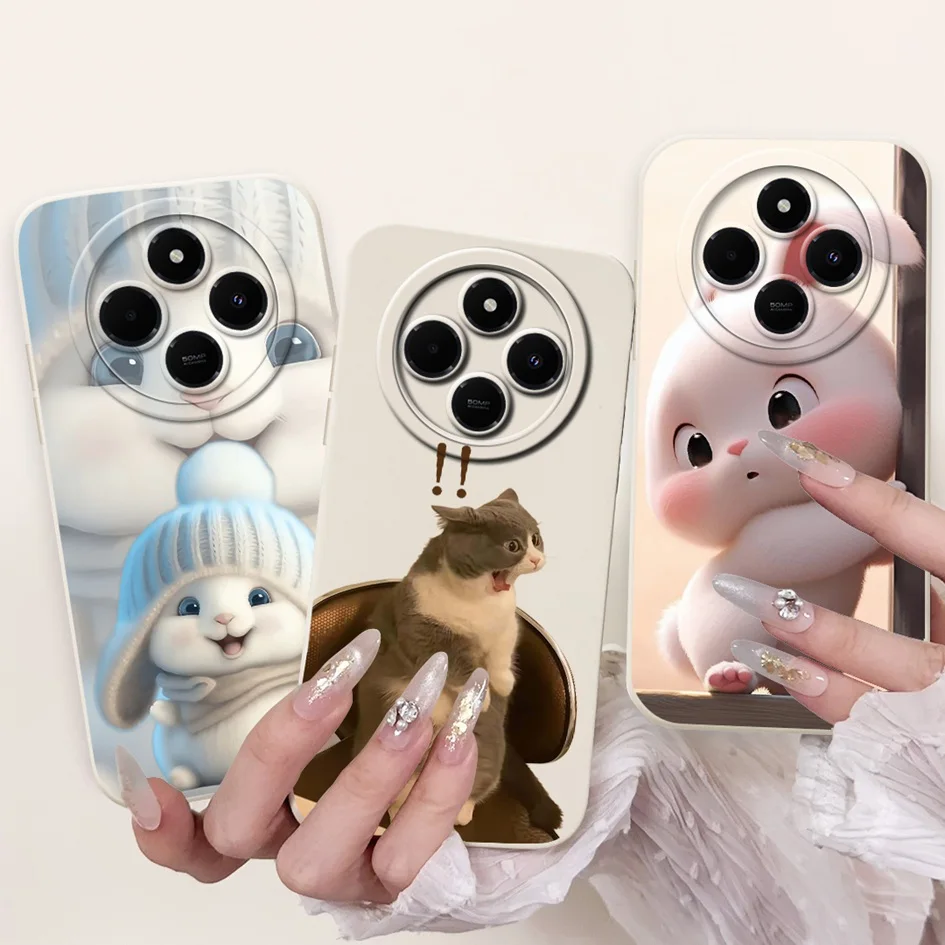 Para cubierta Xiaomi Redmi 14C A4 A3 Pro Funda de teléfono encantador conejo de dibujos animados Bowknot Funda suave para Xiaomi Poco C75 C 75 PocoC75 parachoques - imagen 5