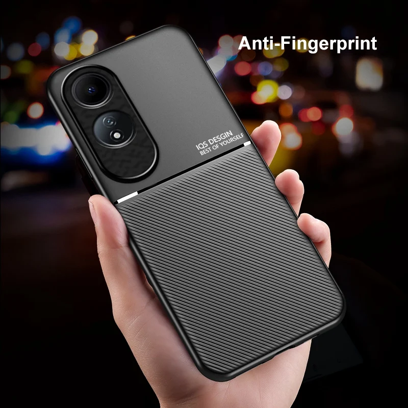 Funda magnética de cuero PU para OPPO A60, cubierta trasera mate de silicona a prueba de golpes, protección completa, funda de teléfono para OPPO A58, A78, A98, 5G - imagen 2