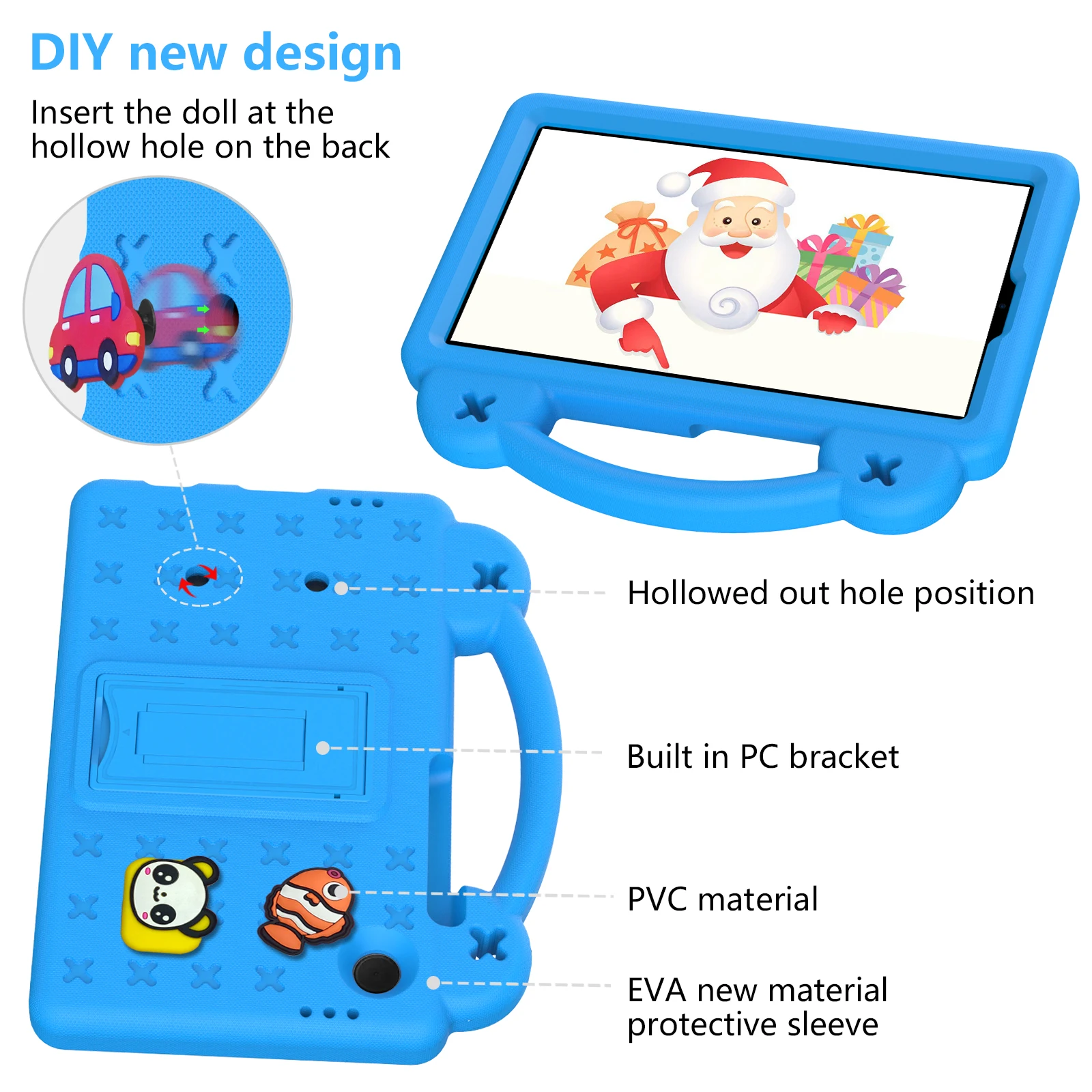 Funda EVA para niños para Samsung Tab A11 2025 SM-X133 X135 A9 X110 X115 X117 A7 Lite 8,7 T220 T225 A 8,0 T290 T295 8,4 T307 funda con soporte - imagen 5