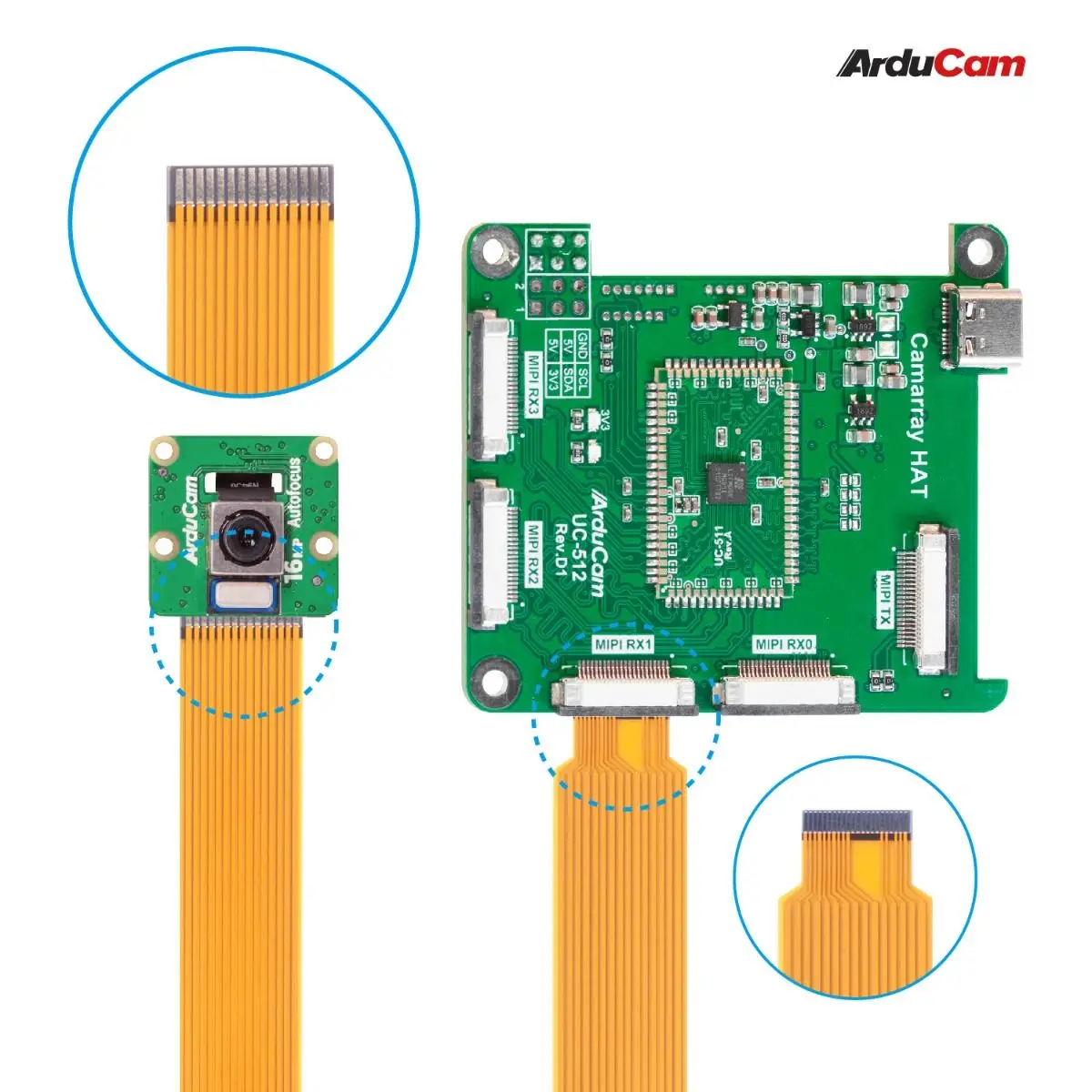 Arducam Kit de cuatro cámaras con enfoque automático de 16 MP para Raspberry Pi, cámara Raspberry Pi sincronizada con enfoque automático IMX519 de 16 MP, Compatible con - imagen 4