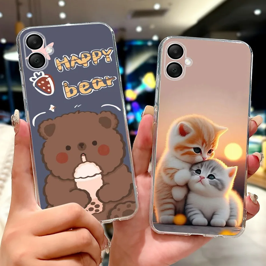 Funda bonita de dibujos animados para Samsung Galaxy A06 SM-A065F, funda trasera de silicona suave TPU para Samsung A06 4G - imagen 3