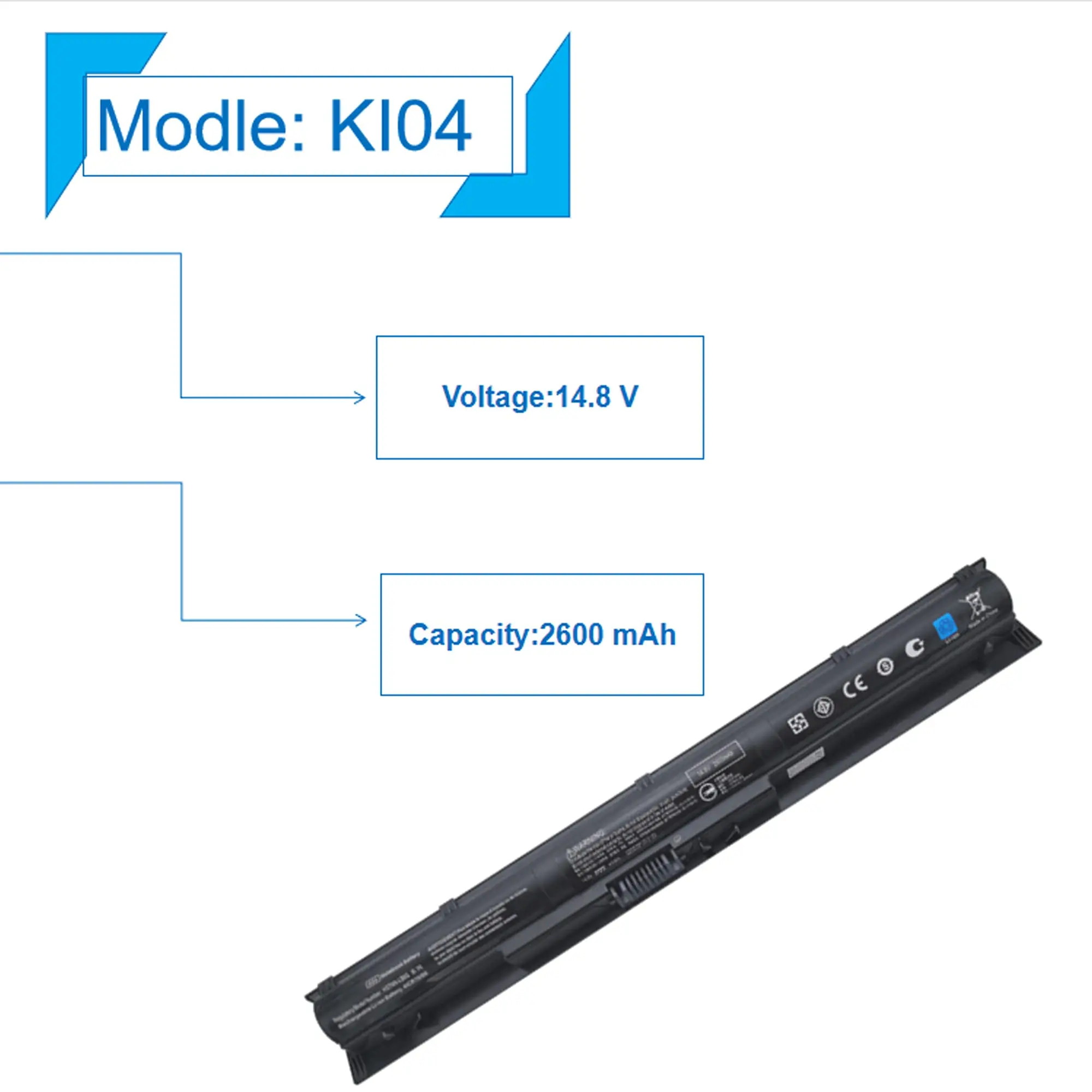 800049-001 KI04 Batería para portátil HP Pavilion 15-ab 15-an 17-g 15t-ab100 17t-g100 17t-s100 Series 15-ab143cl 15-ab223cl 15-ab153nr 15-an044nr 14-ab166us 17-ab220nr 17 -g133cl 800009 -421 TPN-Q158 - imagen 4