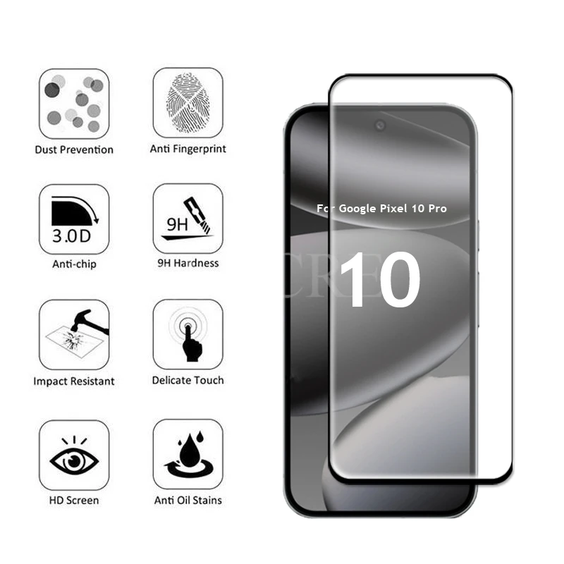 4 Uds vidrio para Googel Pixel 10 Pro vidrio Pixel 10 Pro película templada pegamento completo Protector de pantalla película Pixel 10 Pro vidrio templado - imagen 3