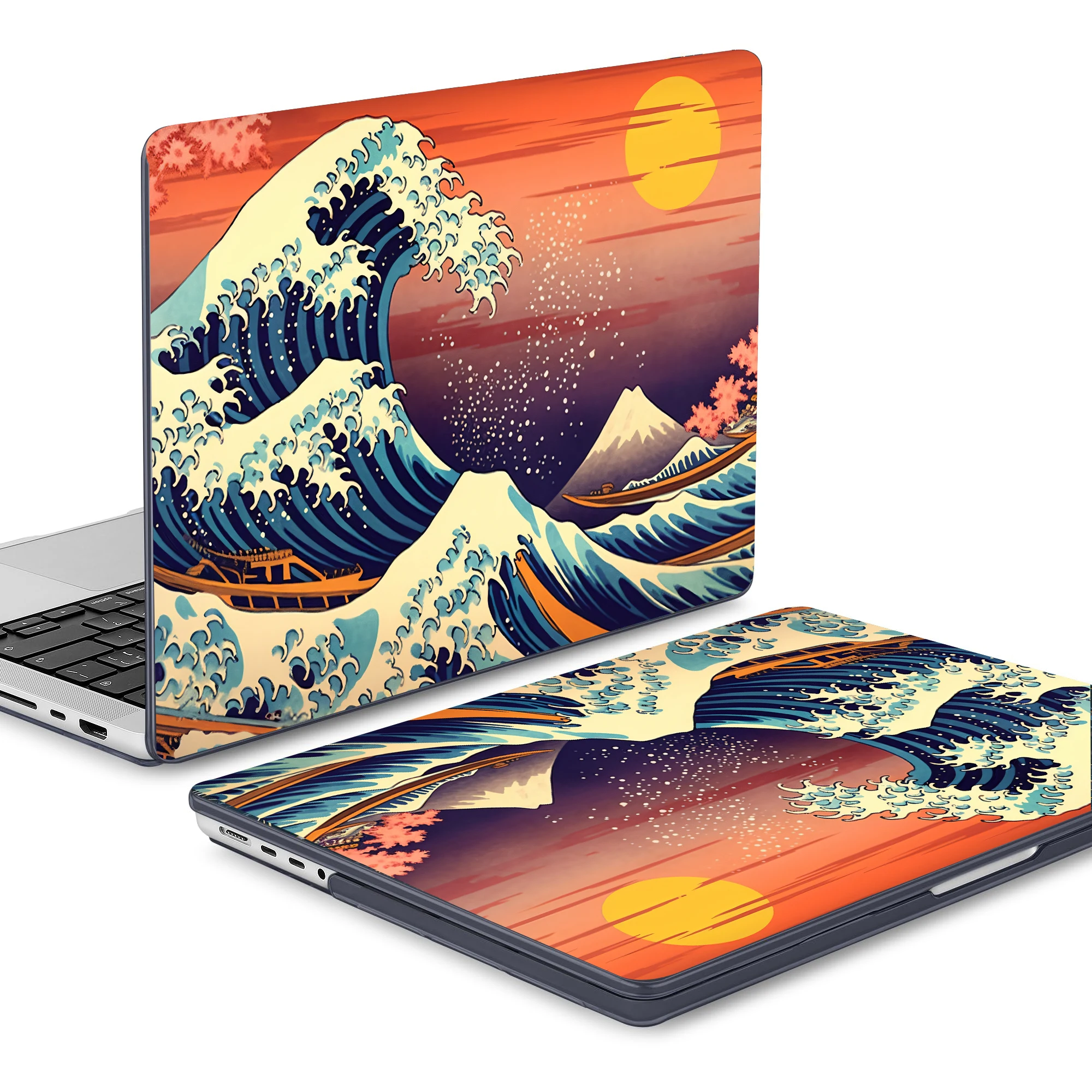 Funda de portátil para MacBook Pro 13 14 16 M1 M2 M3 para MacBook Air 15 M4 2025 funda M3 Air 15,3 13,6 carcasa dura con estampado de puesta de sol - imagen 3