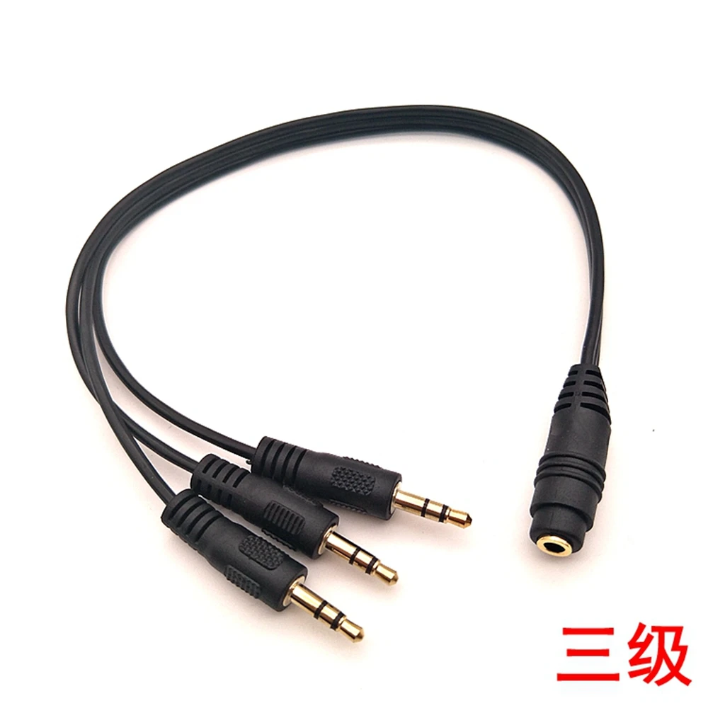 Conector estéreo hembra de 3,5mm a cable de audio con enchufe estéreo de 3*1/8 "3,5mm, cable distribuidor de audio estéreo de 1 entrada y 3 salidas de 0,3 m