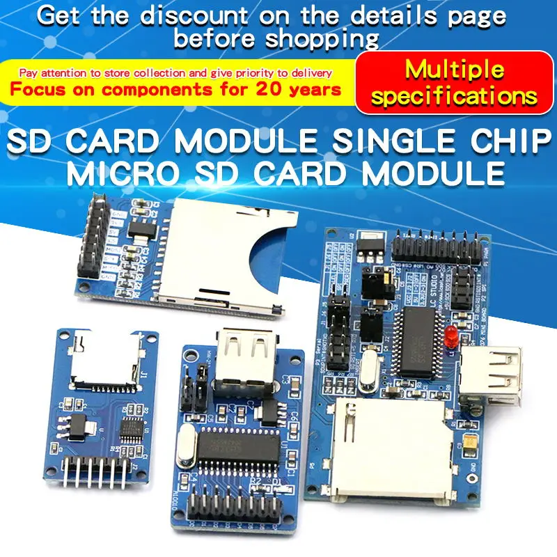 Módulo lector de adaptador de tarjeta Micro SD SDHC TF, pines soldados con interfaz SPI, Chip de conversión de nivel Compatible con Arduino Raspber - imagen 2