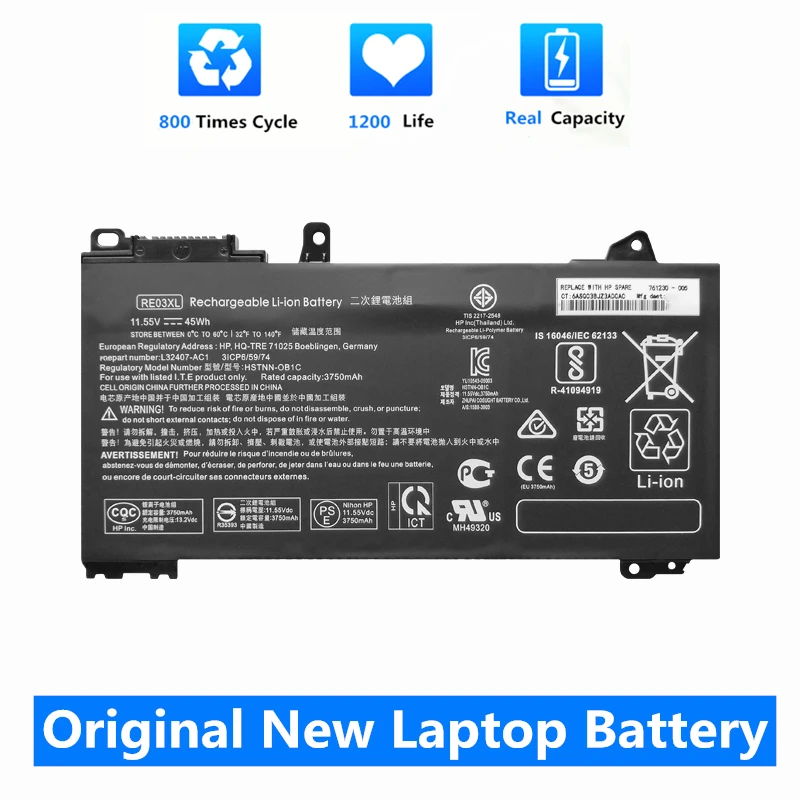 CSMHY-recambio Original RE03XL RF03XL para HP ProBook 430 440 445 450 G6 Series, HSTNN-DB9N, HSTNN-UB7R, L32407-2B1