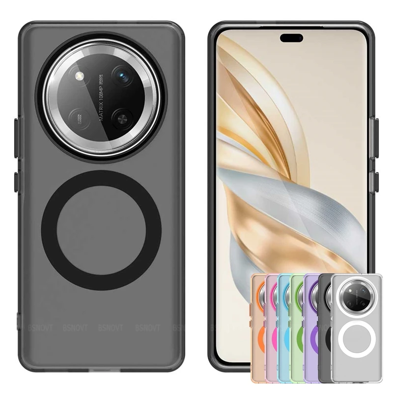 Para Honor X9C funda Huawei Honor X9C Capa trasera transparente carga inalámbrica anular magnético mate claro Fundas Honor X9C - imagen 2