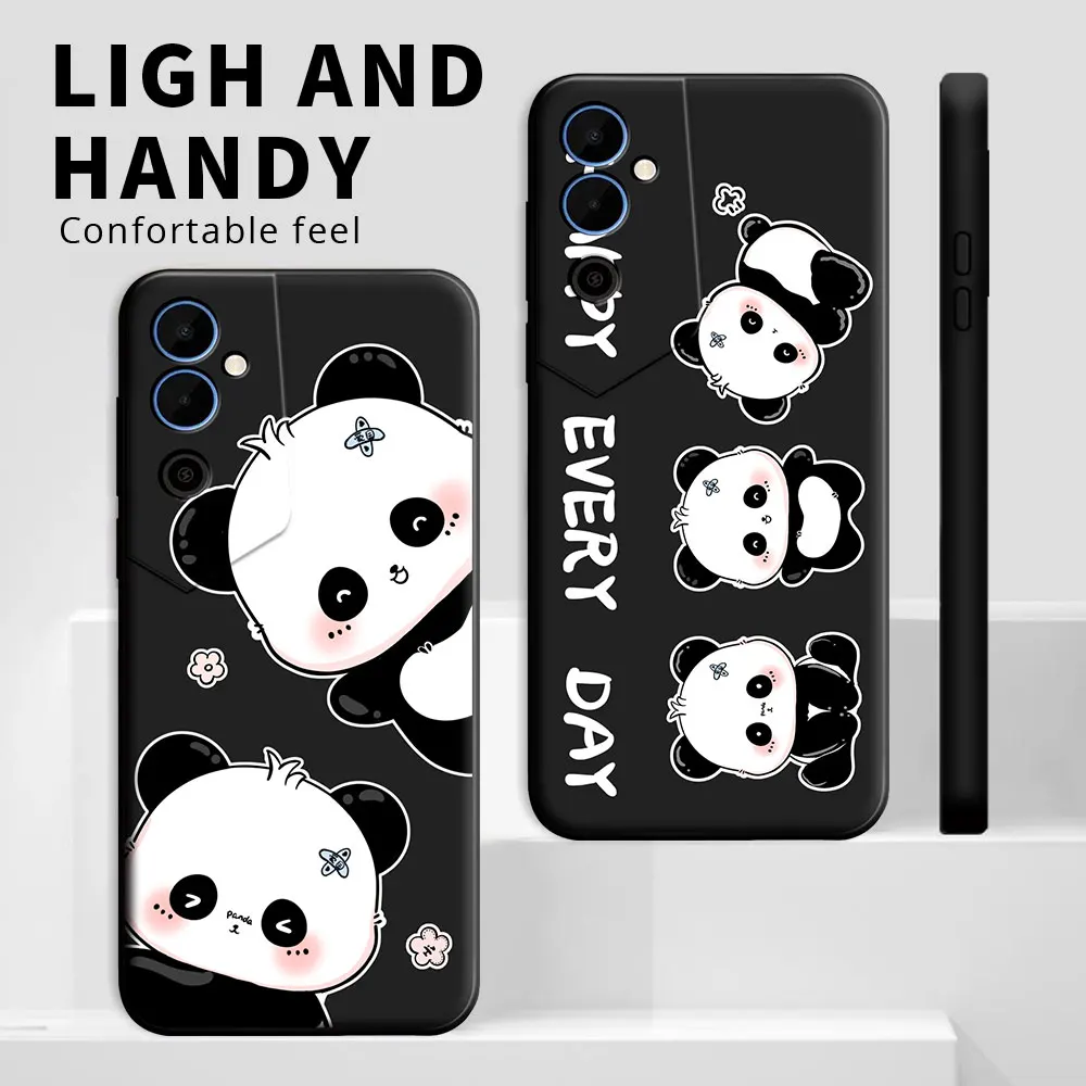 Funda de silicona a prueba de golpes para Tecno Pova Neo 2 y 3, carcasa suave con dibujos de Panda y flores para parejas