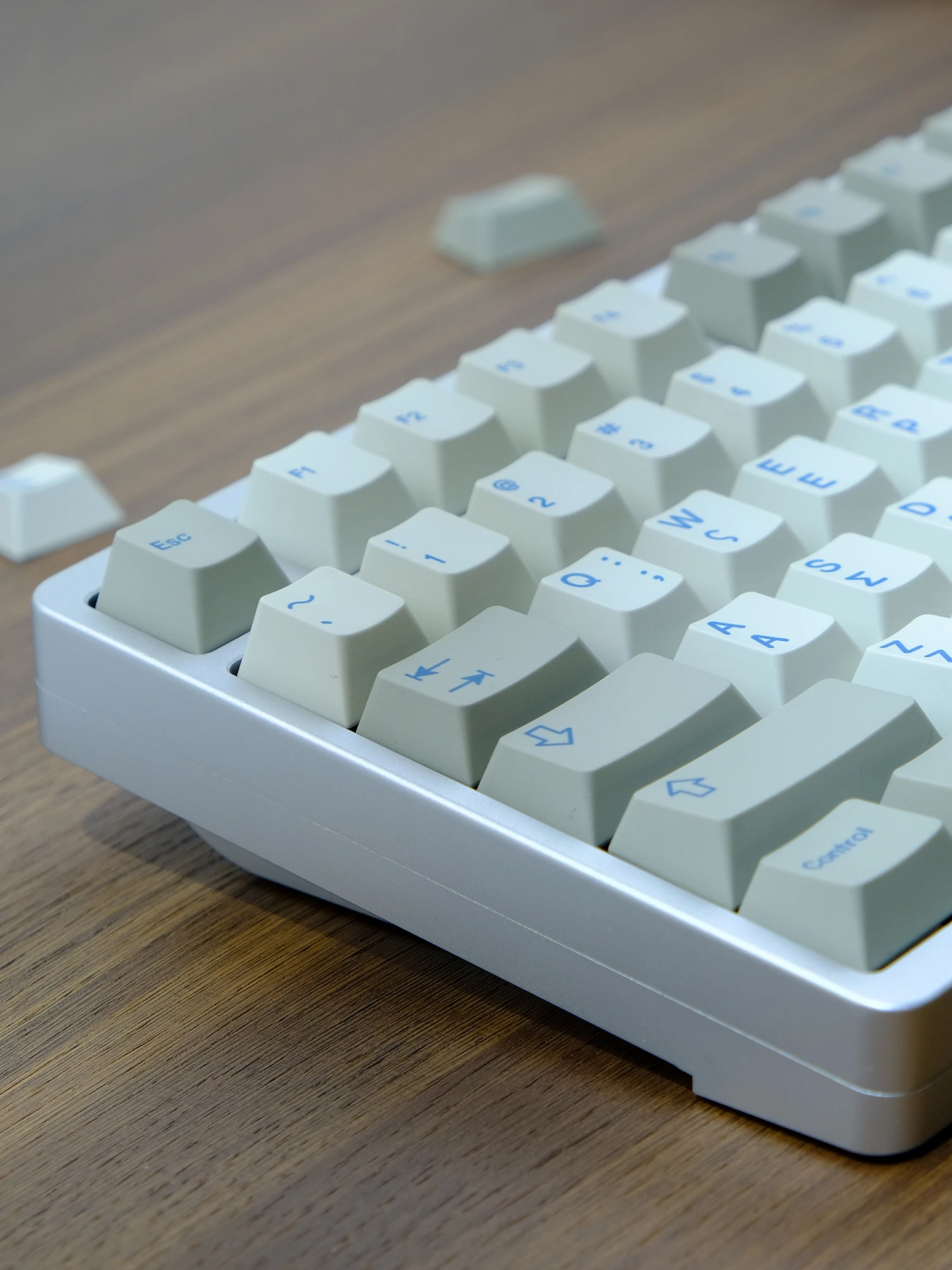 Shenpo Retro Azul Griego Teclado Mecánico Teclas PBT Dye Sub Cherry Profile Fullset Keebox - imagen 2