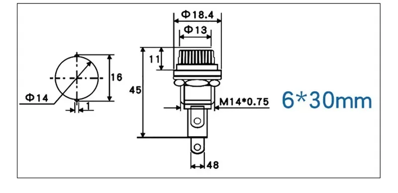 5 unids/lote 5x20mm 6x30mm carcasa de fusible de vidrio 5*20 6*30 enchufe de tubo de seguro para soporte de fusible de montaje en Panel de seguro - imagen 5