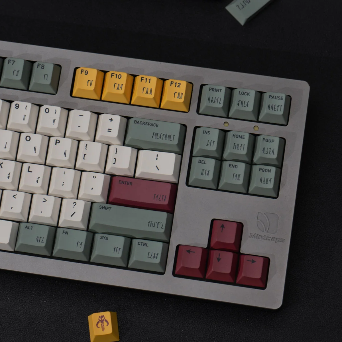 Bounty hunters-Teclas de Mandalorians para teclado mecánico PBT, 5 colores laterales, Sub Cherry altura, verde, blanco, GK61, Anne Pro 2, PC de juego - imagen 5