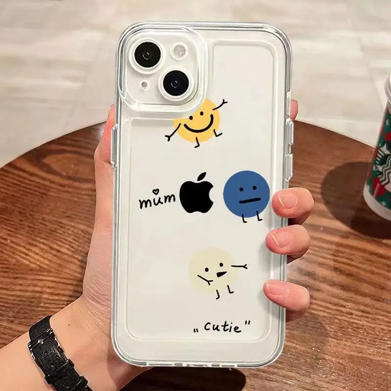 Funda de teléfono transparente suave para Samsung S25 Ultra 5G Galaxy S24 S23 S22 Plus S21 FE A56 A55 A34 A54 A53 Graffiti Smile Face Cover - imagen 5