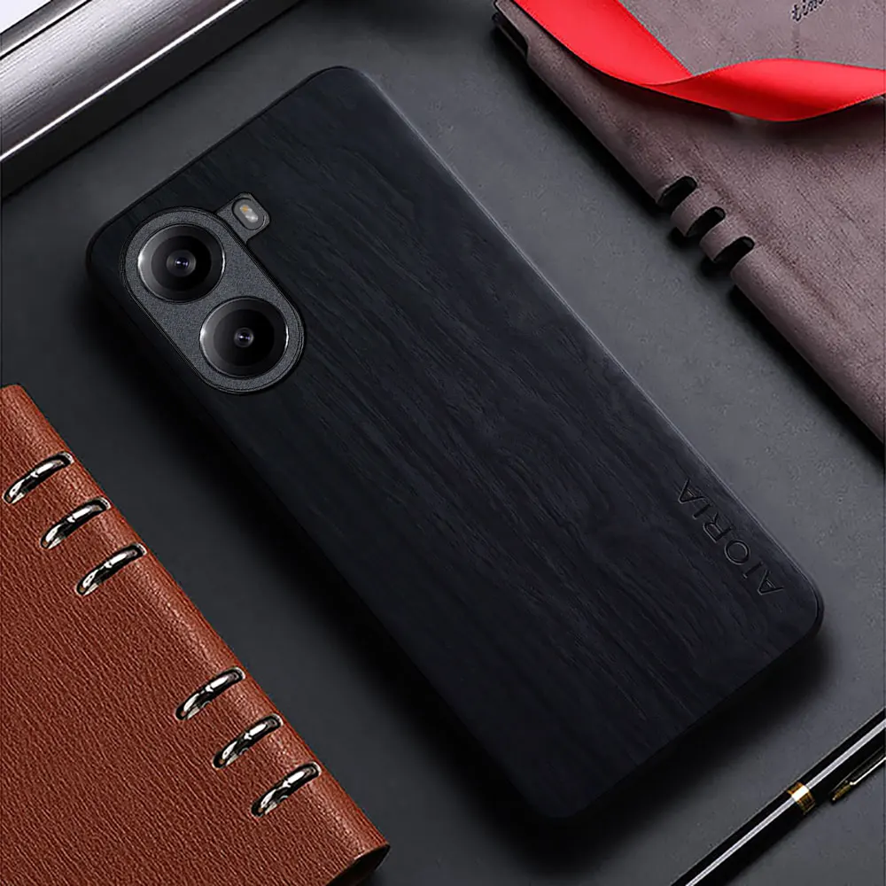 Funda para Xiaomi Poco X7 Pro X6 Pro Poco M6 Pro funda de cuero con patrón de madera de bambú para xiaomi x7 pro poco x6 pro funda capa - imagen 3