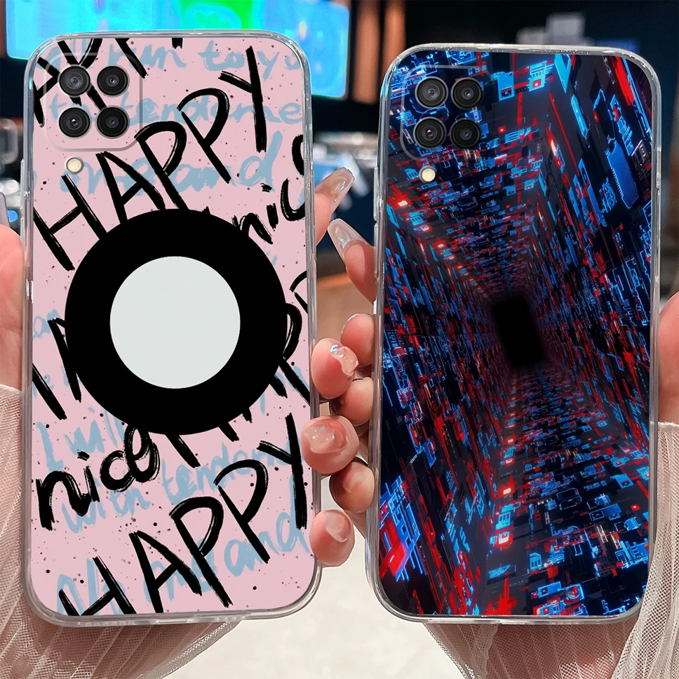 Para Samsung Galaxy M12 F12 A12 Funda de teléfono encantadora Funda ligera para Galaxy M 12 F 12 A 12 Funda de silicona transparente de TPU suave - imagen 2