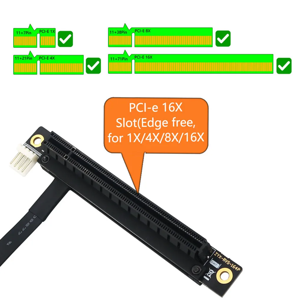Cable Riser PCIe 270° – Extensor universal 1X 4X 8X 16X - imagen 3