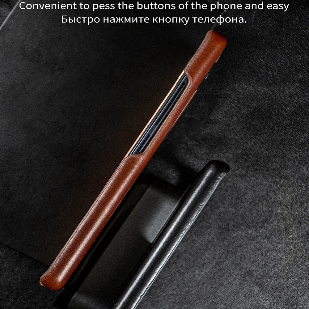 Fundas de cuero genuino hechas a mano para Samsung Galaxy S21 FE S20 S20FE 5G S20Plus, funda trasera de teléfono con patrón estético Vintag - imagen 5