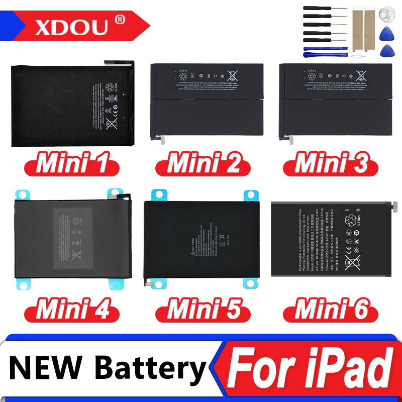 Nueva batería de tableta para IPad Mini 1 2 3 4 5 6 Mini1 Mini2 Mini3 Mini4 Mini5 Mini6 A1546 A2133 A2124 A2567 A2568 A2569 A1538