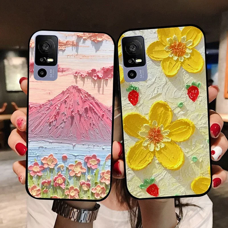 Funda de silicona suave para teléfono, carcasa a prueba de golpes con diseño de Panda encantador, para TCL 40R 5G - imagen 3