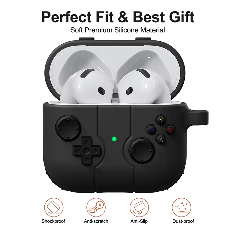 Para AirPods Pro 1st 2nd Gen funda para Airpods 4 2024 funda a prueba de golpes funda creativa para consola de juegos funda para auriculares de silicona con dibujos animados 3D - imagen 2