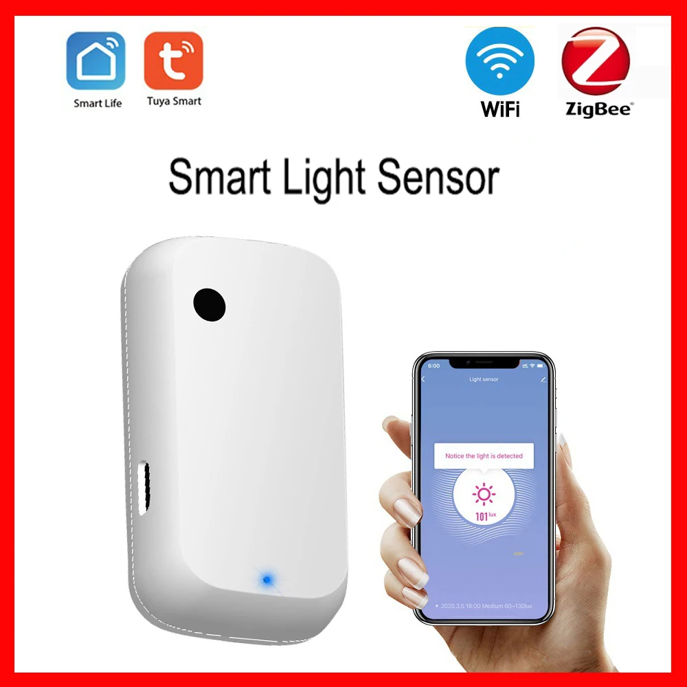 Tuya Zigbee Sensor de luz Wifi, Detector de brillo de iluminación inteligente, automatización del hogar, enlace de vida inteligente - imagen 2