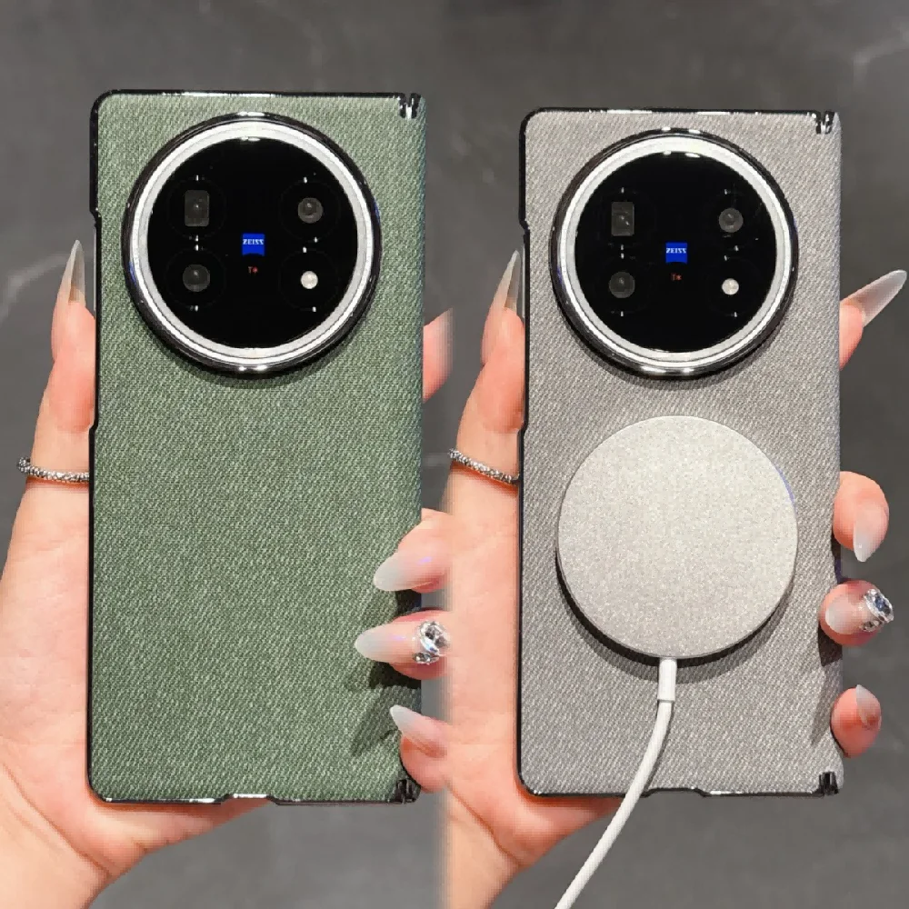 Para VIVO X Fold 5 funda de lujo de cuero PU piel magnética carga inalámbrica funda protectora trasera para VIVO X Fold 5 3 Pro Shell - imagen 2