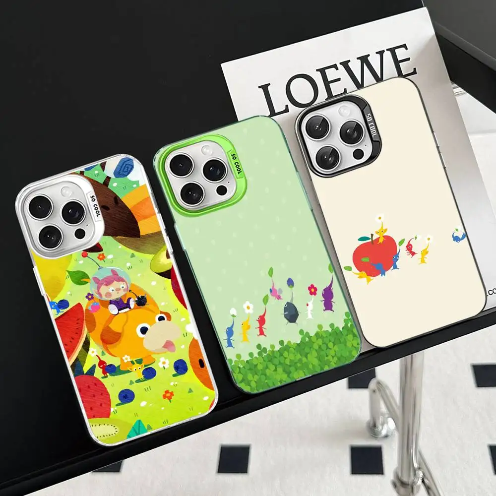 P-PIKMIN 4 funda de teléfono para iPhone 17 16 15 14 13 12 11 Pro MAX mate a prueba de golpes trasera anticaída cubierta mate - imagen 4