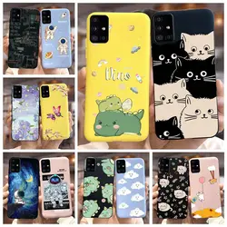 Samsung Galaxy M51 Funda Silicona Dinosaurio Dibujado Trasera Suave