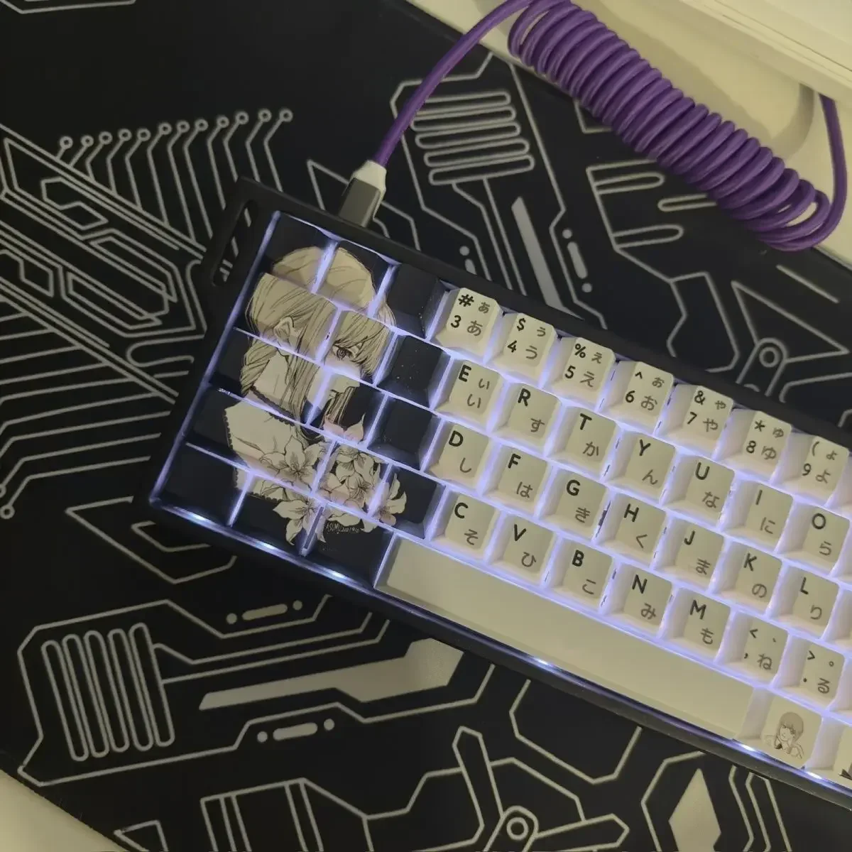 142 teclas Makima Anime Keycaps PBT Alice Keycap Chreey Keycaps Japón Key Cap Dye-sub tapas de teclado mecánico para 64/68/71/108 - imagen 2