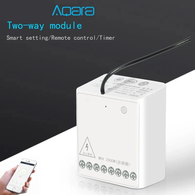 Aqara-Módulo de Control bidireccional, controlador de interruptor de relé inalámbrico Zigbee, temporizador inteligente, 2 canales, funciona con la aplicación Mijia Home Homekit - imagen 3