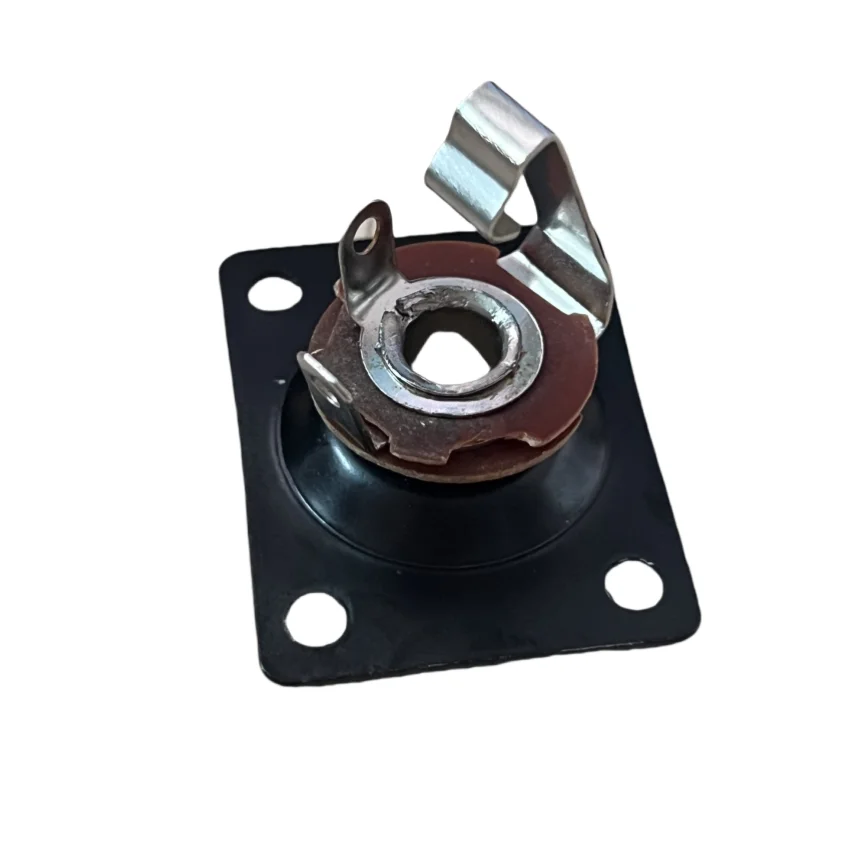 Placa de conector de estilo cuadrado para guitarra y bajo, conector de entrada de salida 1/4 para piezas y accesorios de guitarra eléctrica, plateado/negro, 2 uds. - imagen 4