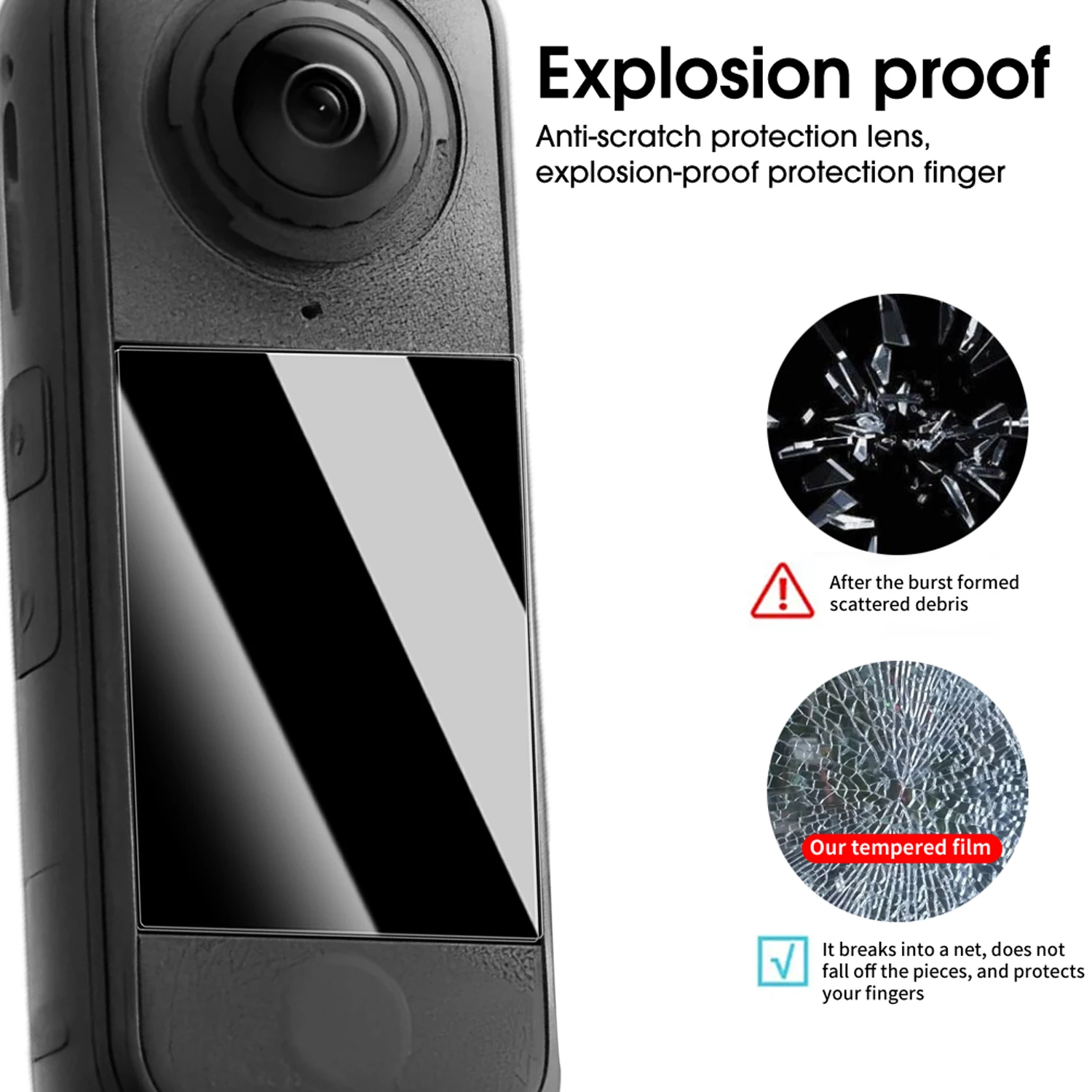 Protector de pantalla de vidrio templado para cámara Insta360 X4, películas protectoras de pantalla de vidrio para accesorios Insta360 X4 Air, 1-5 uds. - imagen 4
