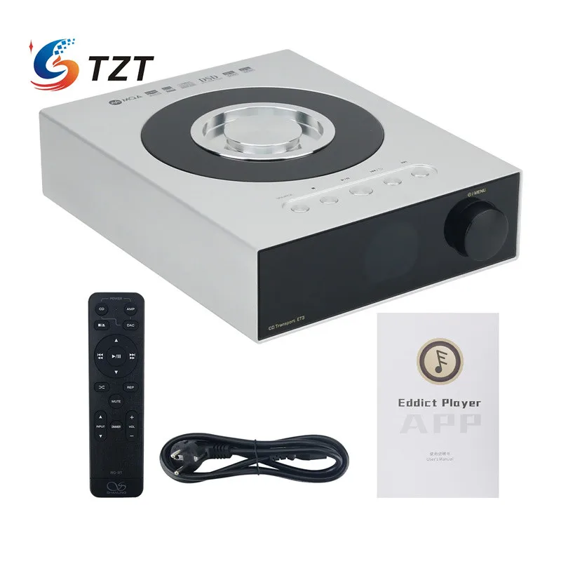 TZT-reproductor de CD portátil HiFi ET3 plateado/negro, tocadiscos de CD de transporte Digital multifuncional, 110V/220V, Streamin WiFi inalámbrico