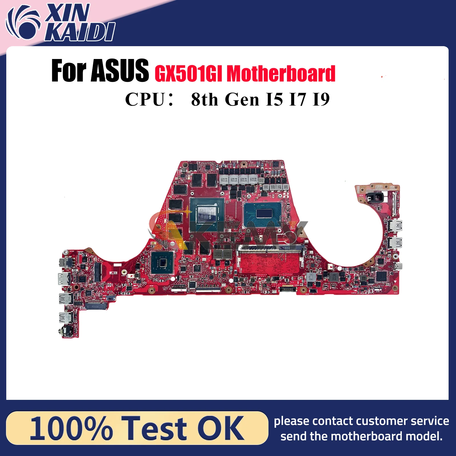 GX501GI Laptop Motherboard For ASUS ROG Zephyrus GX501GI GX501G Notebook Mainboard With I5 I7 I9 CPU 100% tests OK fast shipping