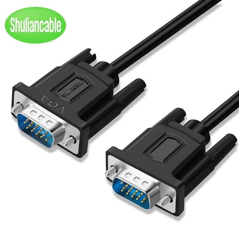 SHULIANCABLE Cable de monitor VGA a VGA 1080P full HD cable macho a macho HD15 adecuado para monitores de computadora, proyectores