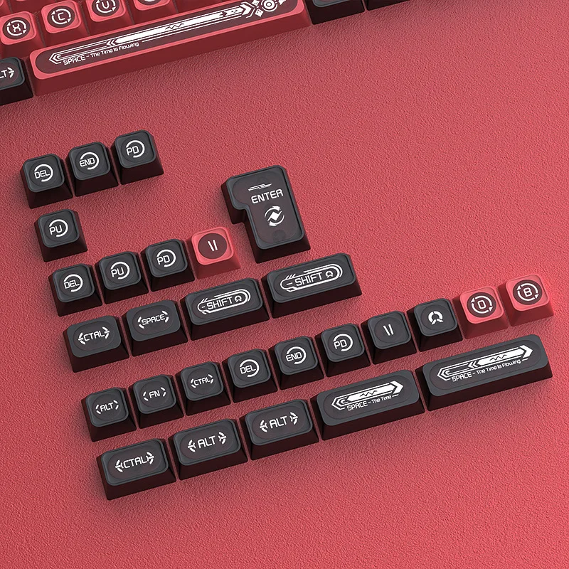 Teclas retroiluminadas RGB, perfil de cereza, 136 teclas, teclas de sublimación de tinte de ojo de gato rojo, teclas brillantes para interruptores MX, teclado para juegos - imagen 5