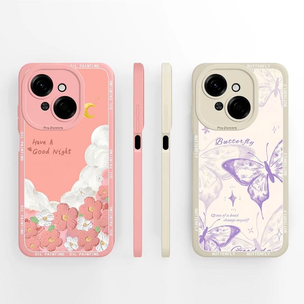 Para Tecno Pop 9 4G 5G Funda de teléfono con patrones de gato negro Funda de silicona líquida suave para Tecno Pop9 Funda ligera de alta calidad - imagen 3