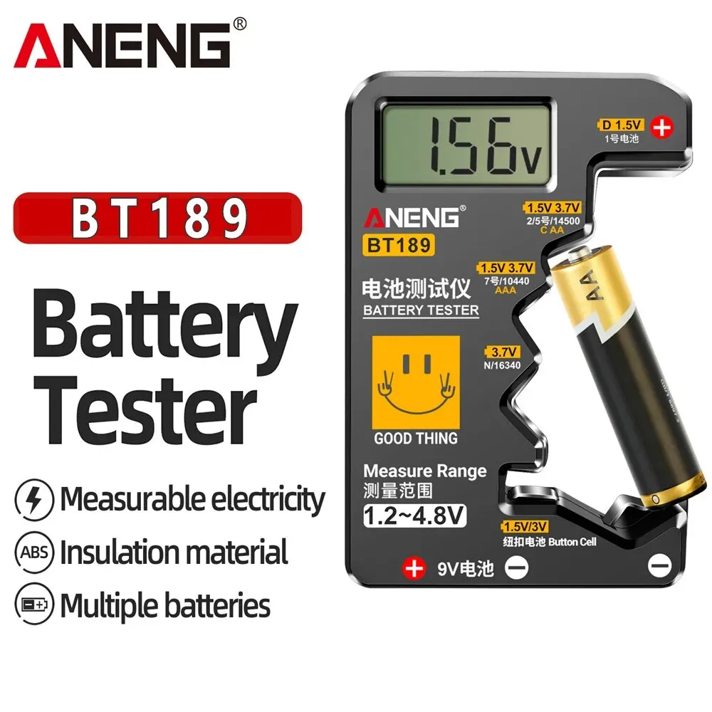 ANENG BT189 probador de pilas de botón 9V N D C AA AAA pantalla LCD Universal para el hogar probador de baterías herramientas detectoras de banco de energía - imagen 2