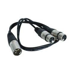 Cable Divisor XLR 3 Pines – Macho a Doble Hembra para Micrófono