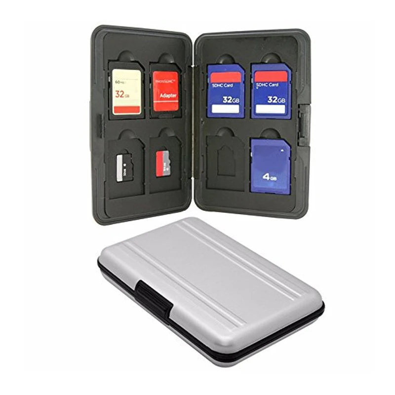 Protector de tarjeta de memoria de aleación de aluminio, caja de almacenamiento de tarjeta SD SDHC SDXC, soporte de tarjeta SD SDXC