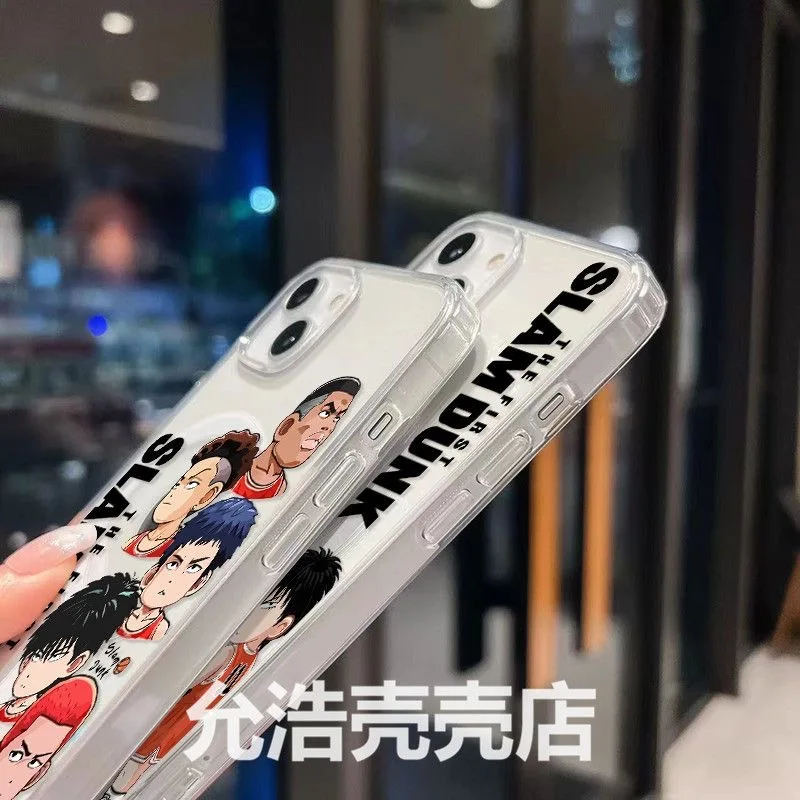 Funda de teléfono magnética Anime Slam Dunk Magsafe para iPhone 16 15 14 13 12 11 8 7 Plus Pro Max X XR XSMax cubierta de Tpu transparente suave - imagen 4