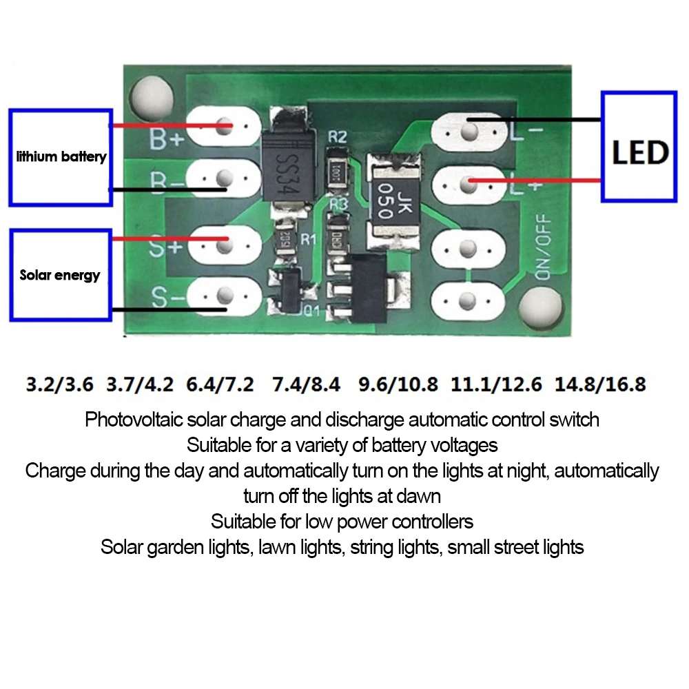 1 Uds. Panel Solar automático, placa de cargador de batería, luz nocturna, interruptor de Control de lámpara LED, módulo controlador de carga de cargador de batería - imagen 4