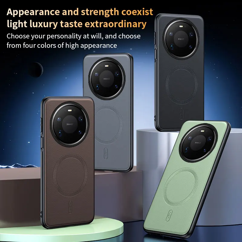 Para Huawei Mate 80 Pro Max funda protectora de cuero magnética para Huawei Mate 80 Pro Max antihuellas antideslizante PC + TPU - imagen 5