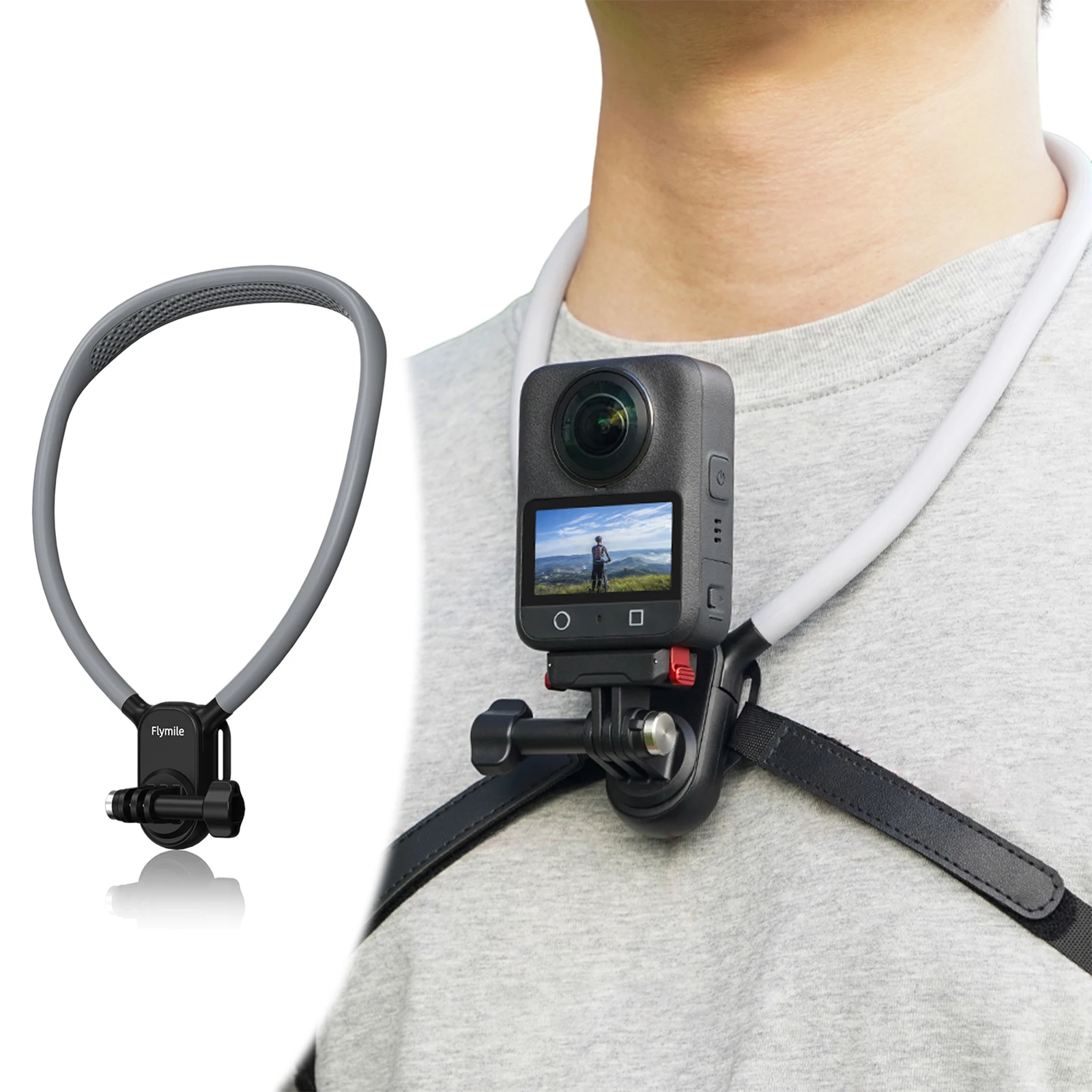 Soporte de montaje en cuello para DJI Action 5 Pro/Osmo 360, soporte para Grabación de Vlog, correa para el pecho, accesorios para correr y grabar - imagen 2