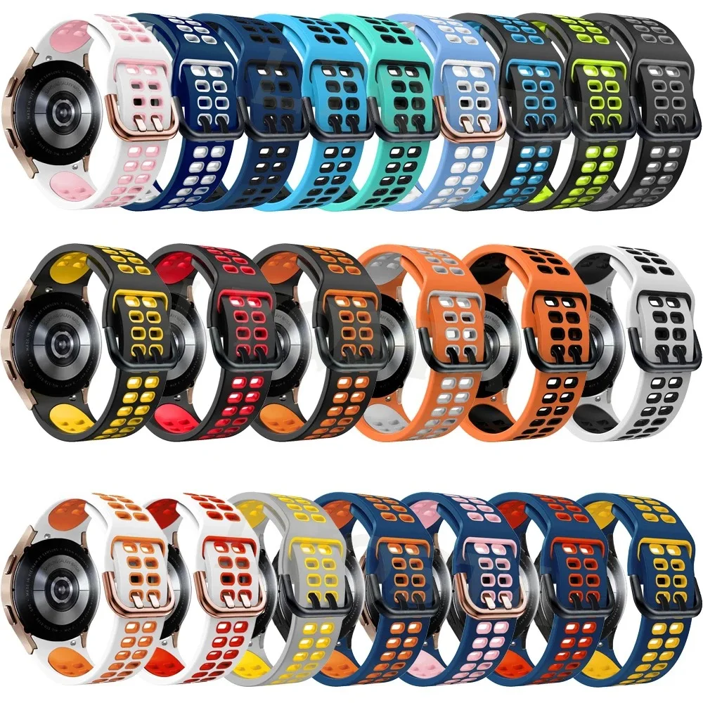 Correa de silicona colorida para Samsung Galaxy Watch FE 4 5 6 7 40mm 44mm sin espacio Galaxy watch 4 6 Classic 46mm 47mm 5 Pro 45mm - imagen 4